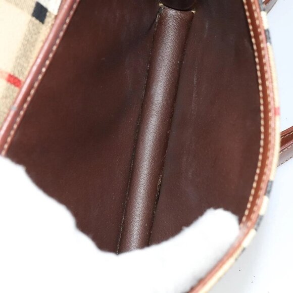 Burberrys Nova Check Shoulder Bag PVC Beige Brown gold Auth 110829 - Picture 13 of 16